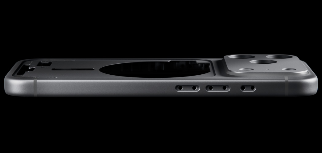 iPhone 17 Pro, tył obudowy unibody z kutego aluminium