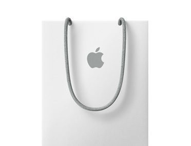 Torba na zakupy Apple w kolorze białym z logo Apple u góry