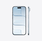 iPhone Air, parte delantera, color azul cielo, Dynamic Island centrada en el extremo superior, parte lateral, diseño ultrafino, botón lateral, botón Control de Cámara